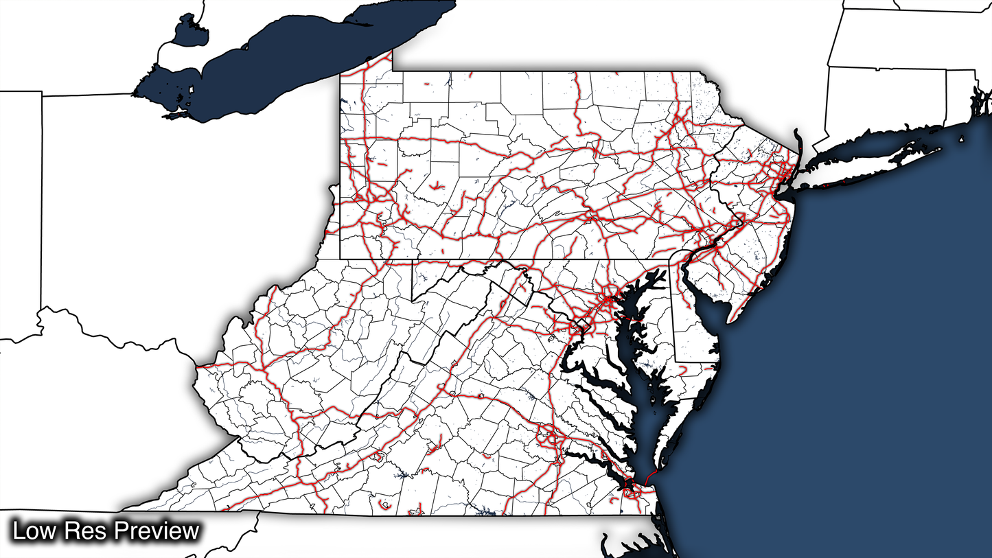 16k Digital Mid Atlantic Map