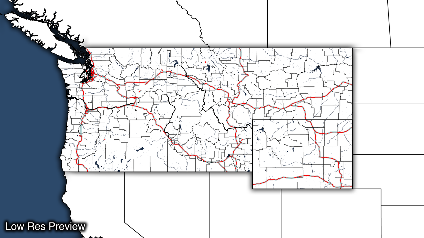 16k Digital Northwest Map