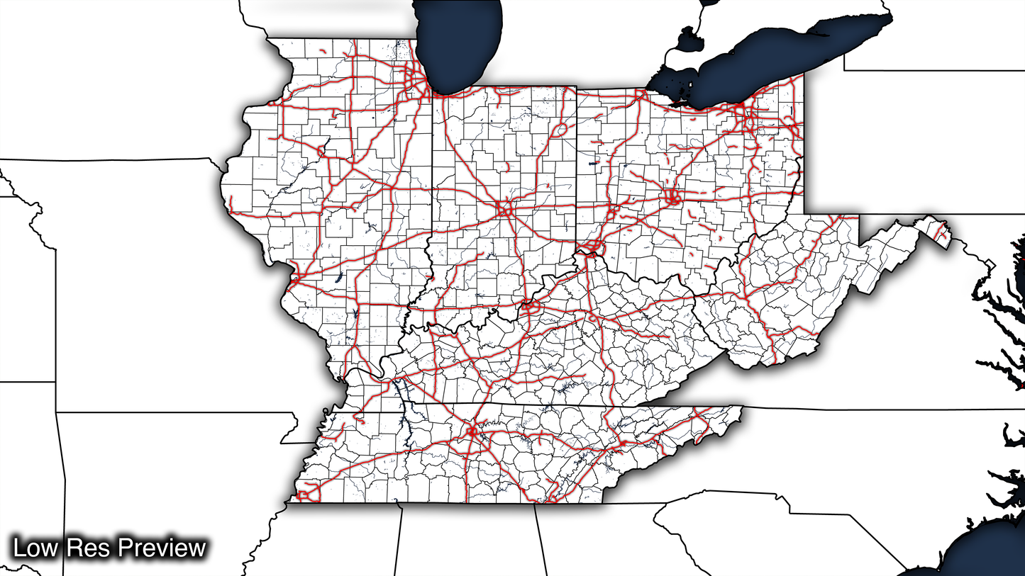 16k Digital Ohio Valley Map