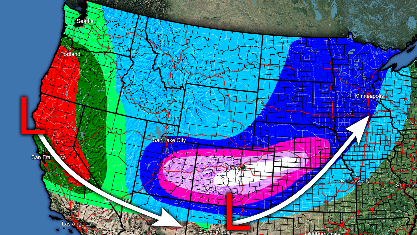 Digital USA Map Severe Weather Outbreak Example Trilogy Maps