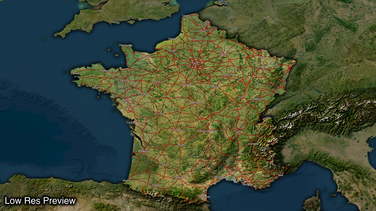 16k Digital France Map