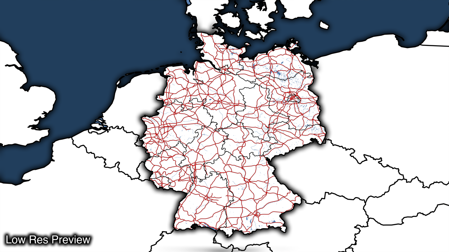 16k Digital Germany Map