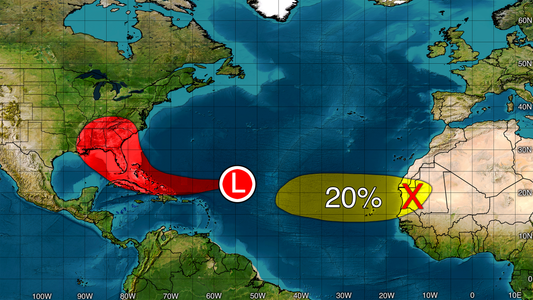An Example of trilogymaps.com Atlantic Hurricane Map, Perfect for Hurricane charts or making forecasts for disturbances or tropical cyclones