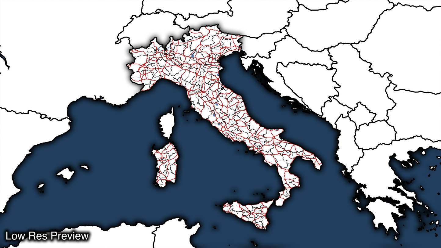 16k Digital Italy Map