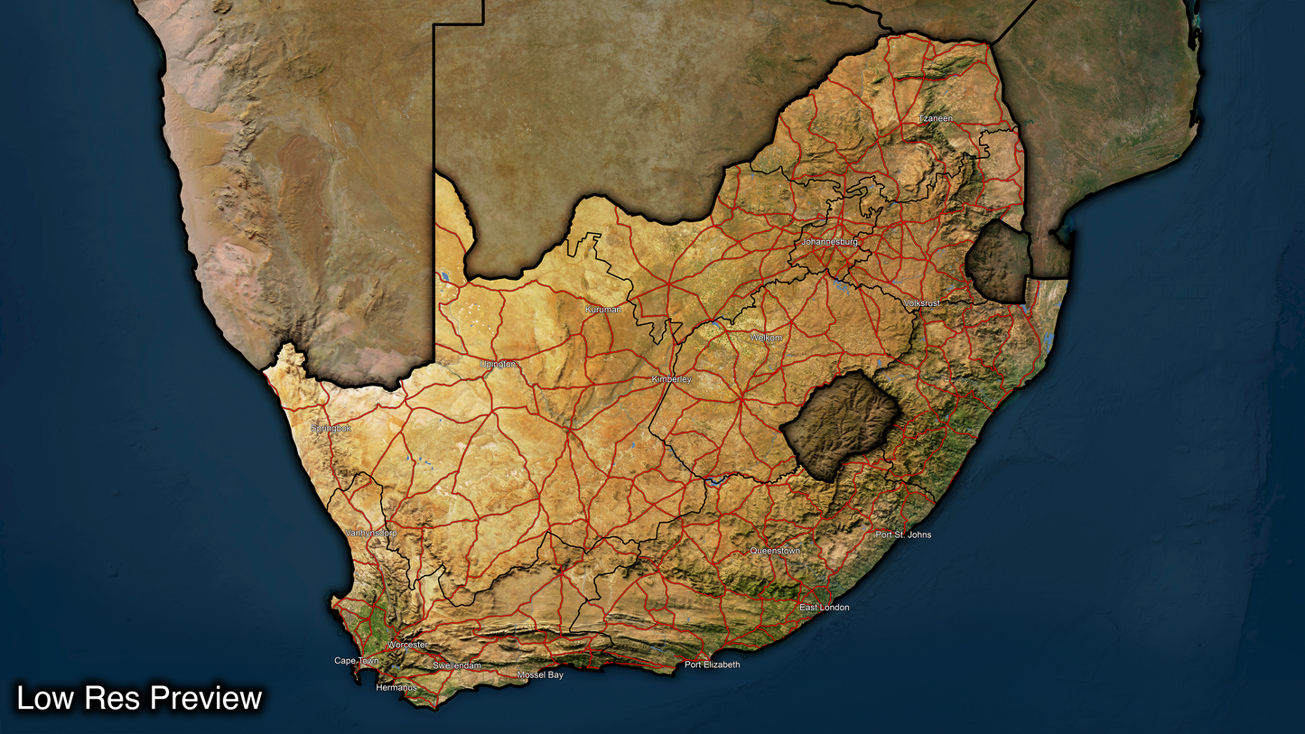 16k Digital South Africa Map