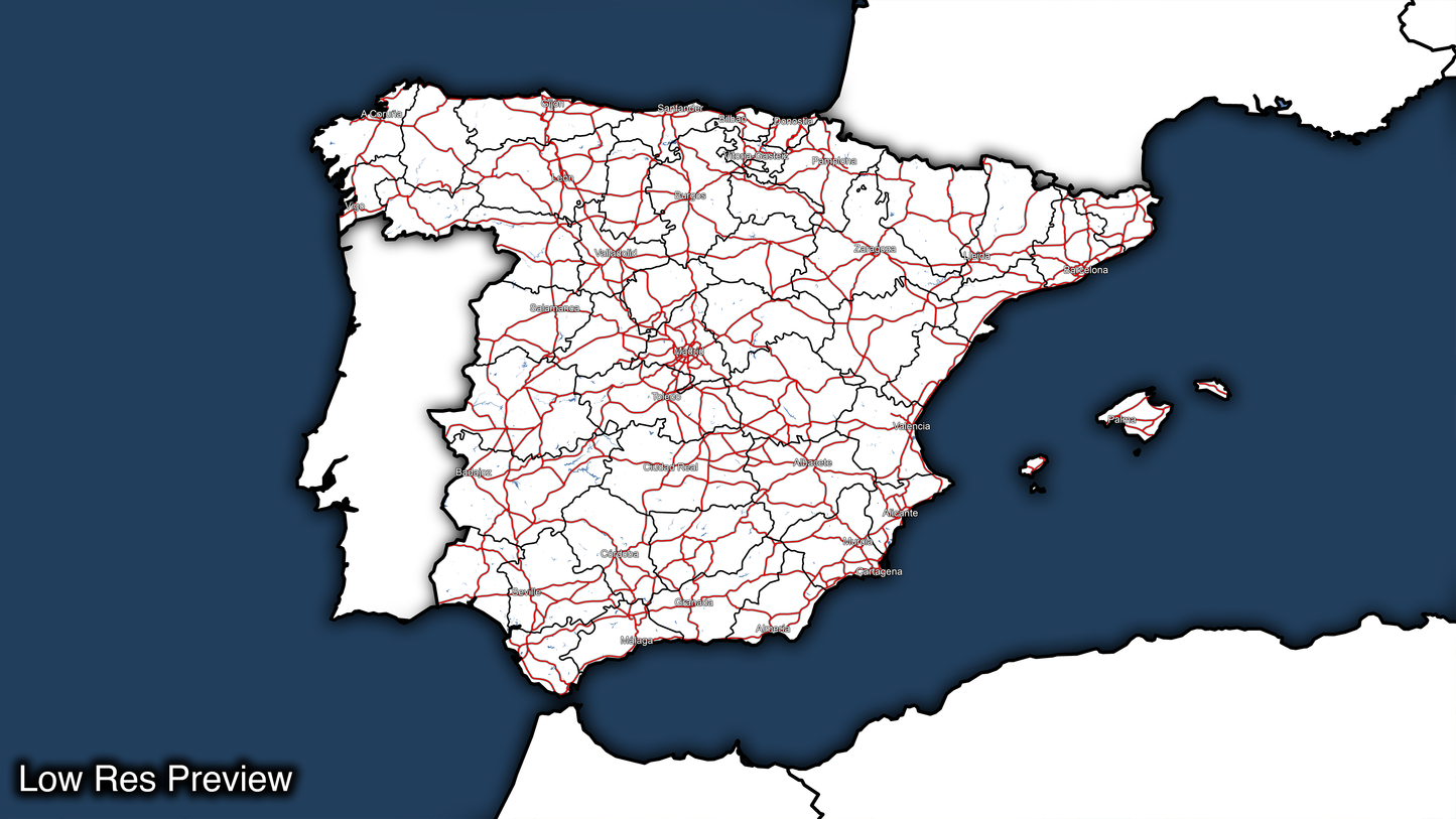 16k Digital Spain Map