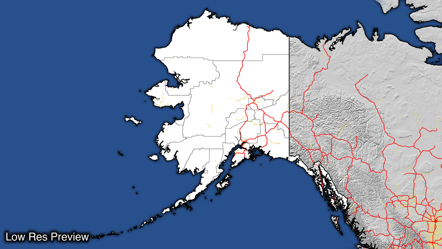 White Alaska Map