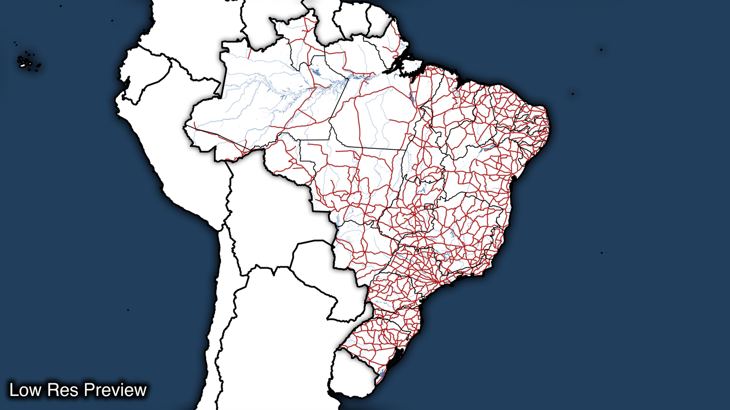 16k Digital Brazil Map