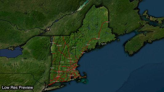 16k Digital New England Map