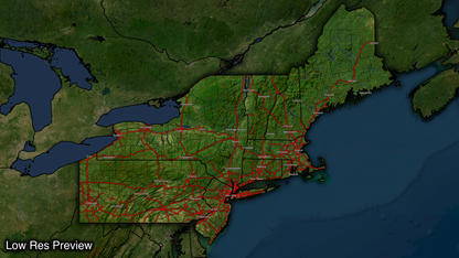 16k Digital Northeast Map