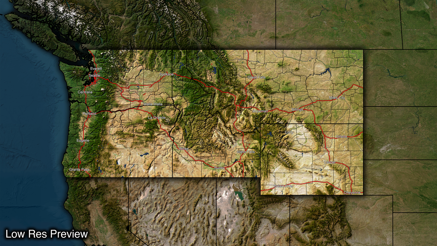 16k Digital Northwest Map