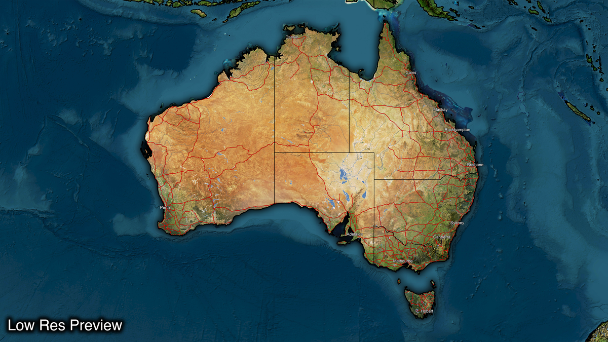 16k Digital Australia Map – Trilogy Maps