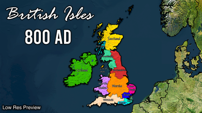 An Example of Trilogy Maps UK Map - British Isles 800 AD