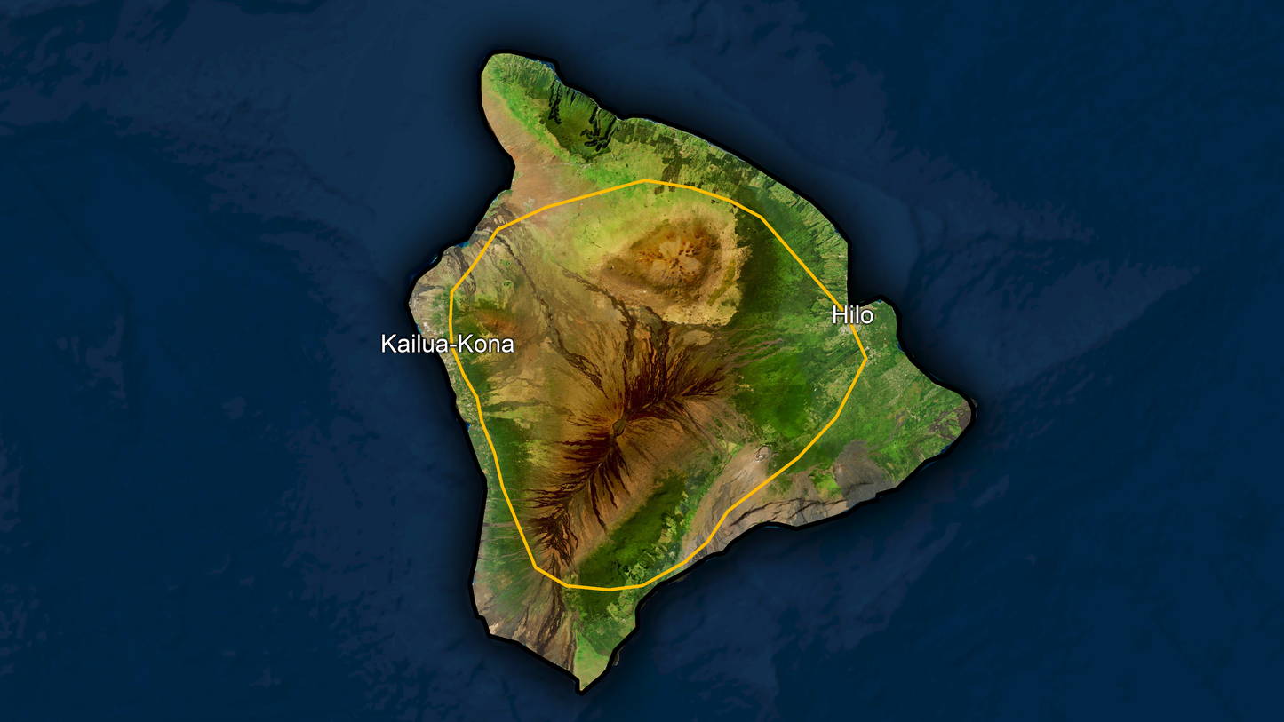 Map Of Big Island, Hawaii
