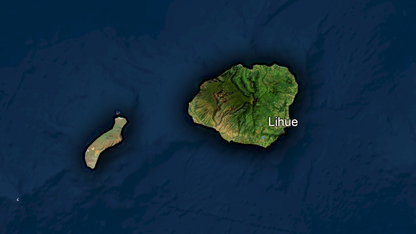 Map of Kauai and Ni'ihau Hawaii
