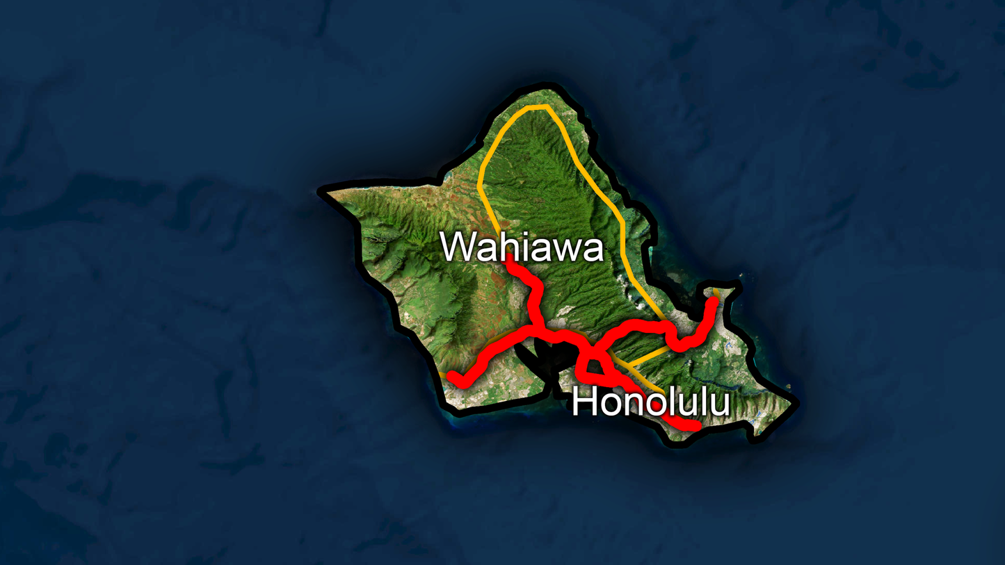 Map Of O'ahu, Hawaii