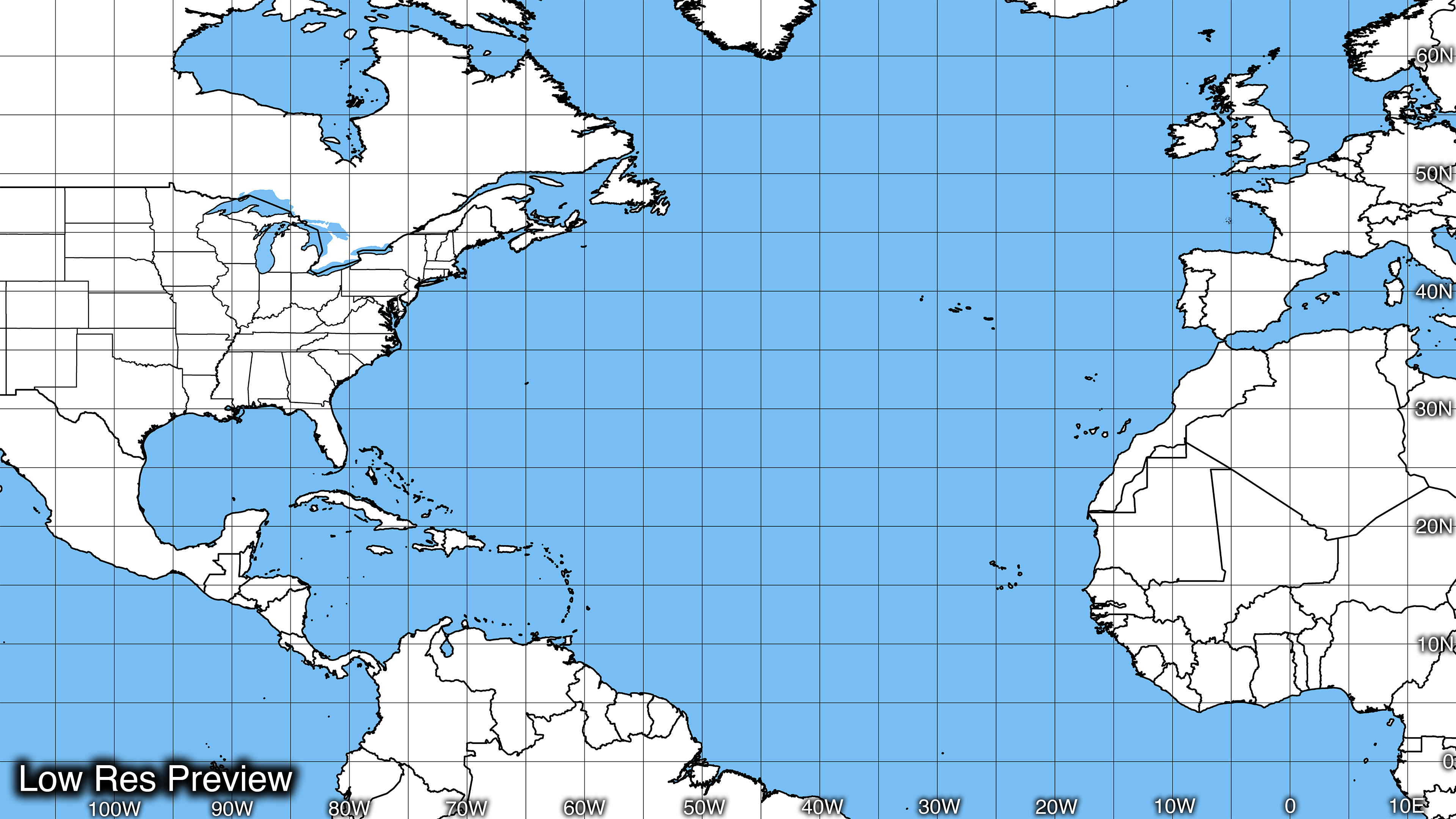 16k digital atlantic hurricane map