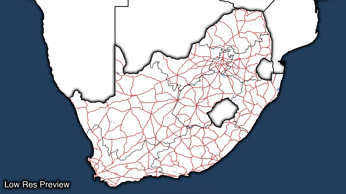Sa Map Graphics 16k Digital South Africa Map – Trilogy Maps