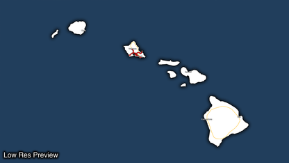 White Map of Hawaii