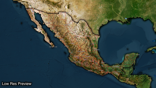 16k Digital Mexico Map